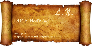 Léh Noémi névjegykártya